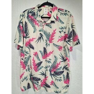 PUMA Golf x Duvin Polo Shirt White Tropical Floral Performance Size Large